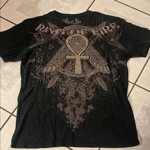 Ring of Fire Black Graphic T-Shirt